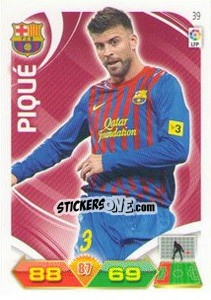 Sticker Piqué - Liga BBVA 2011-2012. Adrenalyn XL n. 39 - Panini