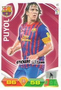 Sticker Puyol - Liga BBVA 2011-2012. Adrenalyn XL n. 40 - Panini