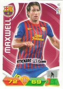 Sticker Maxwell - Liga BBVA 2011-2012. Adrenalyn XL n. 42 - Panini