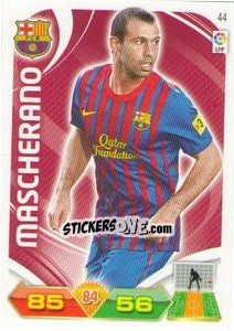 Sticker Mascherano - Liga BBVA 2011-2012. Adrenalyn XL n. 44 - Panini