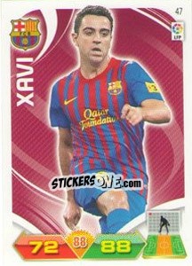 Sticker Xavi - Liga BBVA 2011-2012. Adrenalyn XL n. 47 - Panini