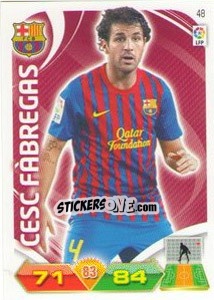 Sticker Cesc Fàbregas - Liga BBVA 2011-2012. Adrenalyn XL n. 48 - Panini