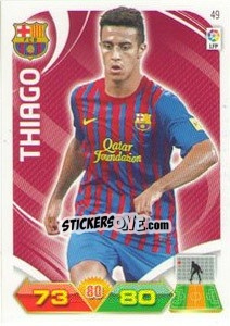 Sticker Thiago Alcántara - Liga BBVA 2011-2012. Adrenalyn XL n. 49 - Panini