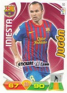 Sticker Iniesta - Liga BBVA 2011-2012. Adrenalyn XL n. 50 - Panini