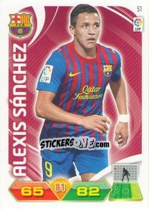Sticker Alexis Sánchez - Liga BBVA 2011-2012. Adrenalyn XL n. 51 - Panini