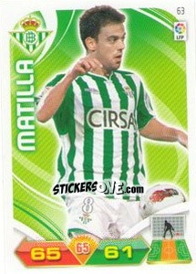 Sticker Matilla - Liga BBVA 2011-2012. Adrenalyn XL n. 63 - Panini