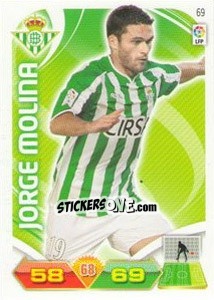 Sticker Jorge Molina - Liga BBVA 2011-2012. Adrenalyn XL n. 69 - Panini