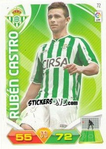 Sticker Rubén Castro - Liga BBVA 2011-2012. Adrenalyn XL n. 72 - Panini