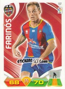 Sticker Farinós - Liga BBVA 2011-2012. Adrenalyn XL n. 137 - Panini