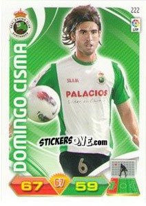 Sticker Domingo Cisma - Liga BBVA 2011-2012. Adrenalyn XL n. 222 - Panini