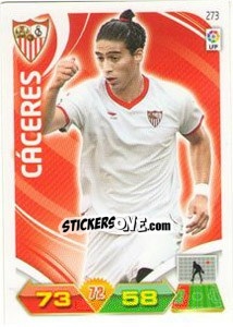 Sticker Martín Cáceres - Liga BBVA 2011-2012. Adrenalyn XL n. 273 - Panini