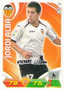 Sticker Jordi Alba - Liga BBVA 2011-2012. Adrenalyn XL n. 313 - Panini
