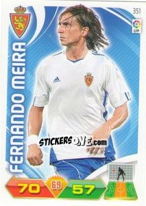 Sticker Fernando Meira - Liga BBVA 2011-2012. Adrenalyn XL n. 351 - Panini