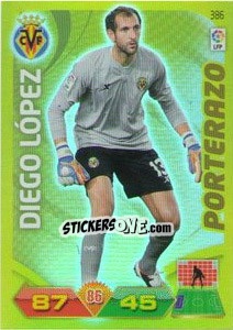 Cromo Diego López - Liga BBVA 2011-2012. Adrenalyn XL n. 386 - Panini