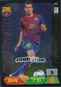 Sticker Sergio Busquets - Liga BBVA 2011-2012. Adrenalyn XL n. 432 - Panini