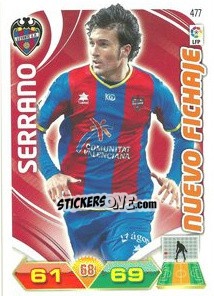 Sticker Serrano - Liga BBVA 2011-2012. Adrenalyn XL n. 477 - Panini