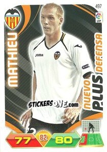 Sticker Jérémy Mathieu - Liga BBVA 2011-2012. Adrenalyn XL n. 497 - Panini