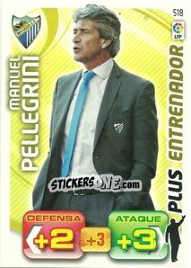 Sticker Manuel Pellegrini - Liga BBVA 2011-2012. Adrenalyn XL n. 518 - Panini