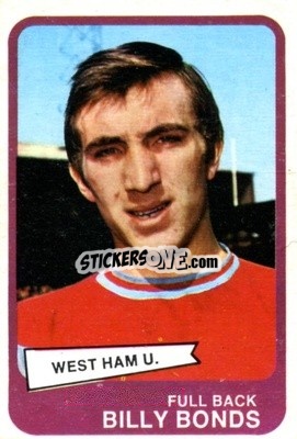 Figurina Billy Bonds - Footballers 1968-1969
 n. 89 - A&BC