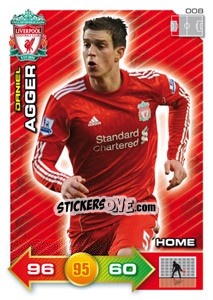 Sticker Daniel Agger - Liverpool FC 2011-2012. Adrenalyn XL n. 8 - Panini