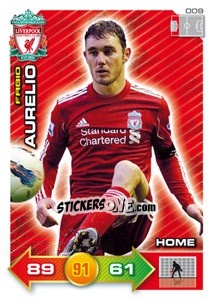 Sticker Fabio Aurelio - Liverpool FC 2011-2012. Adrenalyn XL n. 9 - Panini