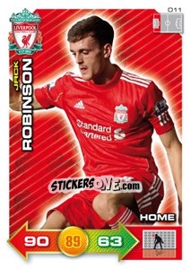 Cromo Jack Robinson - Liverpool FC 2011-2012. Adrenalyn XL - Panini