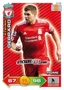 Sticker Steven Gerrard - Liverpool FC 2011-2012. Adrenalyn XL n. 15 - Panini