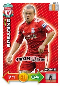 Sticker Jay Spearing - Liverpool FC 2011-2012. Adrenalyn XL n. 20 - Panini