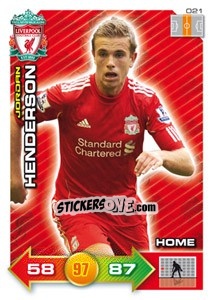 Sticker Jordan Henderson - Liverpool FC 2011-2012. Adrenalyn XL n. 21 - Panini