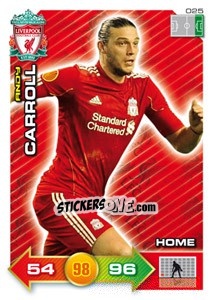 Sticker Andy Carroll - Liverpool FC 2011-2012. Adrenalyn XL n. 25 - Panini