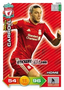 Figurina Andy Carroll - Liverpool FC 2011-2012. Adrenalyn XL - Panini