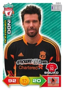 Sticker Alexander Doni - Liverpool FC 2011-2012. Adrenalyn XL n. 31 - Panini