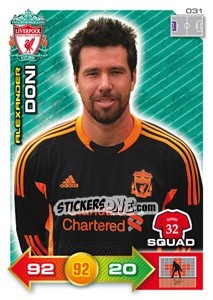 Cromo Alexander Doni - Liverpool FC 2011-2012. Adrenalyn XL - Panini