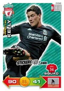 Sticker Martin Kelly - Liverpool FC 2011-2012. Adrenalyn XL - Panini