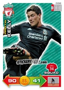 Figurina Martin Kelly - Liverpool FC 2011-2012. Adrenalyn XL - Panini