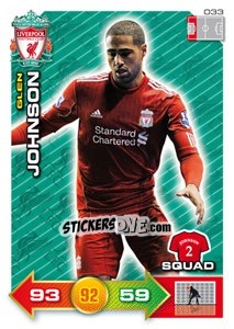 Sticker Glen Johnson - Liverpool FC 2011-2012. Adrenalyn XL n. 33 - Panini