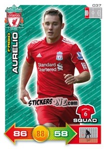 Sticker Fabio Aurelio - Liverpool FC 2011-2012. Adrenalyn XL n. 37 - Panini