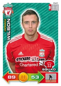 Sticker Danny Wilson - Liverpool FC 2011-2012. Adrenalyn XL - Panini
