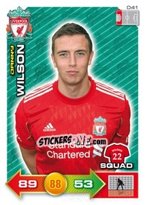 Sticker Danny Wilson - Liverpool FC 2011-2012. Adrenalyn XL n. 41 - Panini