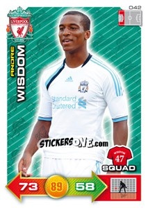 Sticker Andre Wisdom - Liverpool FC 2011-2012. Adrenalyn XL n. 42 - Panini