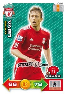Sticker Lucas Leiva - Liverpool FC 2011-2012. Adrenalyn XL n. 44 - Panini