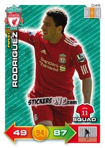 Sticker Maxi Rodriguez - Liverpool FC 2011-2012. Adrenalyn XL n. 46 - Panini