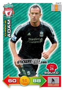 Sticker Charlie Adam - Liverpool FC 2011-2012. Adrenalyn XL n. 47 - Panini