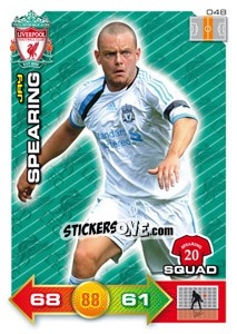 Sticker Jay Spearing - Liverpool FC 2011-2012. Adrenalyn XL - Panini