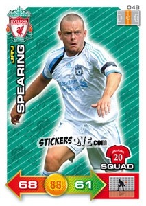 Sticker Jay Spearing - Liverpool FC 2011-2012. Adrenalyn XL n. 48 - Panini