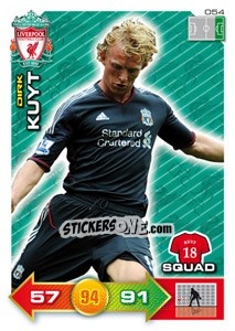 Figurina Dirk Kuyt - Liverpool FC 2011-2012. Adrenalyn XL - Panini