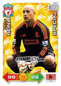 Sticker Pepe Reina - Liverpool FC 2011-2012. Adrenalyn XL n. 57 - Panini