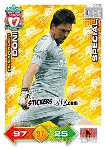 Figurina Alexander Doni - Liverpool FC 2011-2012. Adrenalyn XL - Panini