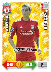 Sticker Daniel Agger - Liverpool FC 2011-2012. Adrenalyn XL - Panini