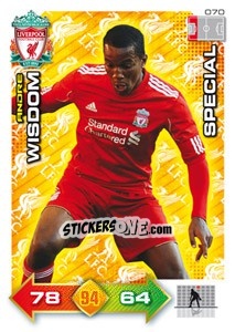 Figurina Andre Wisdom - Liverpool FC 2011-2012. Adrenalyn XL n. 70 - Panini